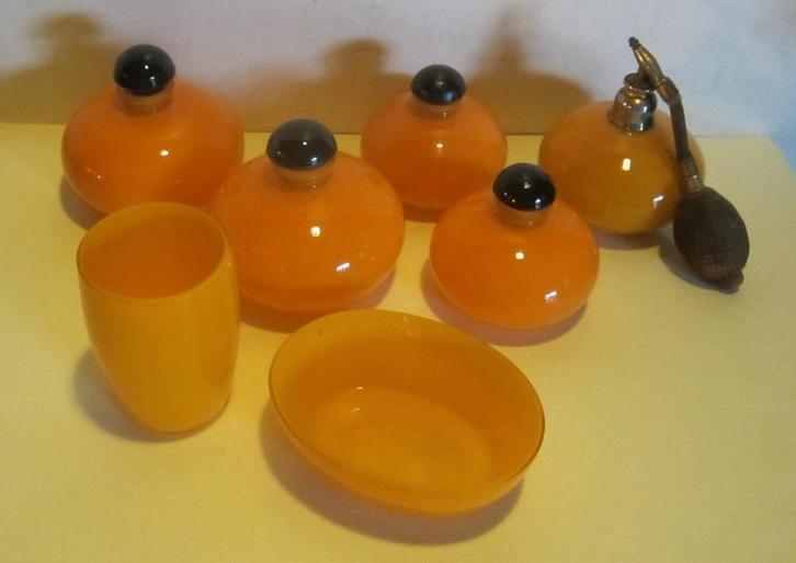 Art deco oranje tango glas, Michael Powolny, Loetz, ca 1920, Antiek en Kunst, Antiek | Glas en Kristal, Verzenden