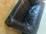 Zwarte Bank 2 zits, Ophalen, 100 tot 125 cm, Tweepersoons, Leer
