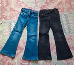 Twee fijne flared fit spijkerbroeken strech Hema 104 meisje, Broek, Gebruikt, Meisje, Ophalen of Verzenden
