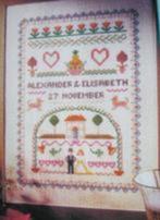 Borduurpatroon  Merklap Trouwen  nr 2743, Hobby en Vrije tijd, Borduren en Borduurmachines, Verzenden, Nieuw, Handborduren, Patroon