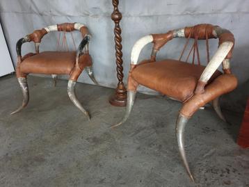 Koe hoorn stoelen 2 stuks  beschikbaar voor biedingen