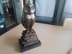 Mooi bronzen beeld uil, 33 cm, art deco style, Ophalen of Verzenden