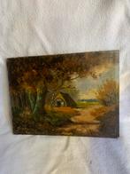 Schilderijtje op karton. Landschap.gesigneerd., Ophalen of Verzenden