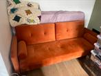 Velvet oranje (slaap)bank, Ophalen, Overige kleuren, Tweepersoons, Zo goed als nieuw