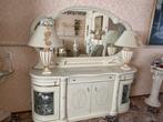 Beige Dressoir met Spiegel & Lampen, Ophalen, Overige materialen, Gebruikt, 150 tot 200 cm