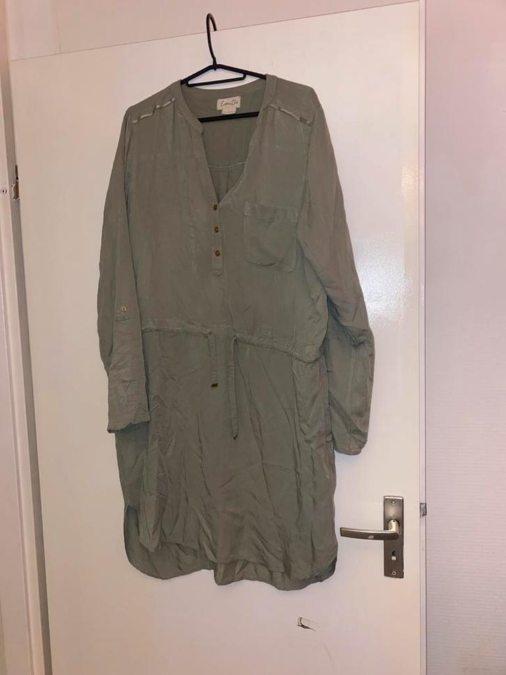 Cotton Club Jurk Maat XL, Kleding | Dames, Jurken, Zo goed als nieuw, Maat 46/48 (XL) of groter, Groen, Knielengte, Ophalen of Verzenden