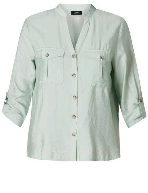 Mint blouse Willemke van Yesta Maat 50 nu €37,50, Kleding | Dames, Grote Maten, Nieuw, Blouse of Tuniek, Groen, Ophalen of Verzenden