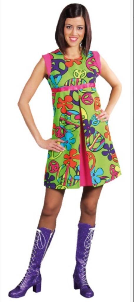 Leuk groen/roze/oranje FLOWER POWER/HIPPIE/PEACE jurk, Kleding | Dames, Carnavalskleding en Feestkleding, Nieuw, Kleding, Carnaval