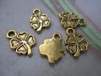 406/ gold plated tibetiaanse klavertje 4 bedels, Hobby en Vrije tijd, Ophalen of Verzenden, Nieuw, Bedel