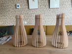 3 losse houten lampenkappen flesvorm, Overige kleuren, Ophalen of Verzenden, Zo goed als nieuw, Overige vormen