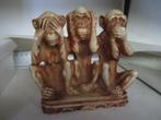 Beeldje horen.zien en zwijgen aapjes polystone 11,5 cm hoog, Verzamelen, Beelden en Beeldjes, Ophalen of Verzenden, Zo goed als nieuw