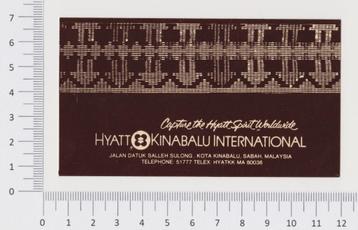 Sticker - Hyatt Hotel, Sabah, Maleisië