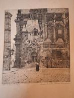 Ets Stadsgezicht v martin monnikendam, Antiek en Kunst, Ophalen of Verzenden