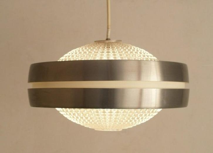 plafondlamp Raak Amsterdam ( model B1044 -d1878 ), Huis en Inrichting, Lampen | Plafondlampen, Gebruikt, Glas, Metaal, Ophalen of Verzenden