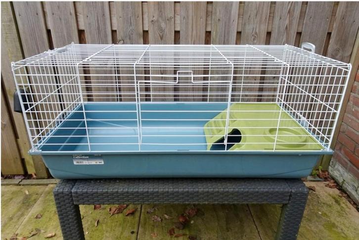 Mooie Z.G.A.N. kooi met witte tralies en huisje. ( L 99 cm ), Dieren en Toebehoren, Knaagdieren en Konijnen | Hokken en Kooien