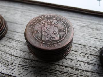 68 antieke Nederlands Indie munten 1 cent diverse jaartallen beschikbaar voor biedingen