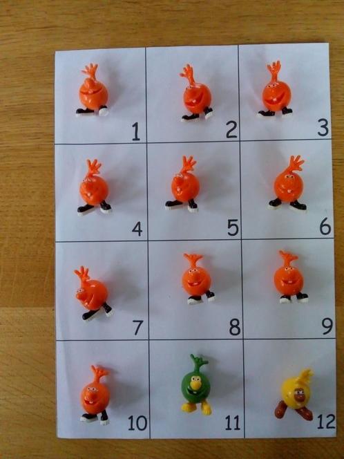 Blad 20 handjes oranje, groen of geel, Verzamelen, Poppetjes en Figuurtjes, Gebruikt, Ophalen of Verzenden