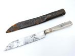 Antiek zilveren mes in originele leren foedraal. 1819, Verzenden, Zilver