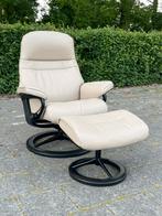 Stressless relax fauteuil met voetenbank, Ophalen of Verzenden, Zo goed als nieuw, Minder dan 75 cm, 50 tot 75 cm