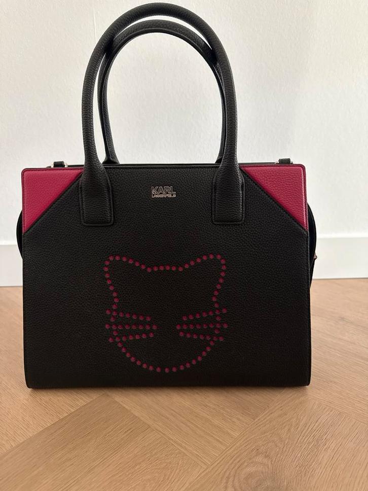 Karl Lagerfeld Zwarte Handtas, Sieraden, Tassen en Uiterlijk, Tassen | Damestassen, Zo goed als nieuw, Handtas, Zwart, Ophalen of Verzenden