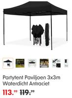 Partytent 3x3 meter nieuw antraciet, Partytent, Minder dan 4 meter, Nieuw, 2 meter of meer