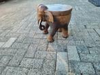 handgemaakte teak grote olifant beeld / bijzettafel, Ophalen of Verzenden, Zo goed als nieuw, Overige typen