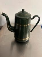 Theepot groen met bies, Antiek en Kunst, Antiek | Emaille, Ophalen of Verzenden