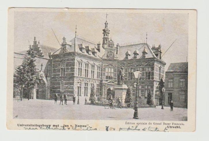 A 06 Utrecht. Universiteitsgebouw met Jan van Nassau, Verzamelen, Ansichtkaarten | Nederland, Ongelopen, Utrecht, 1920 tot 1940