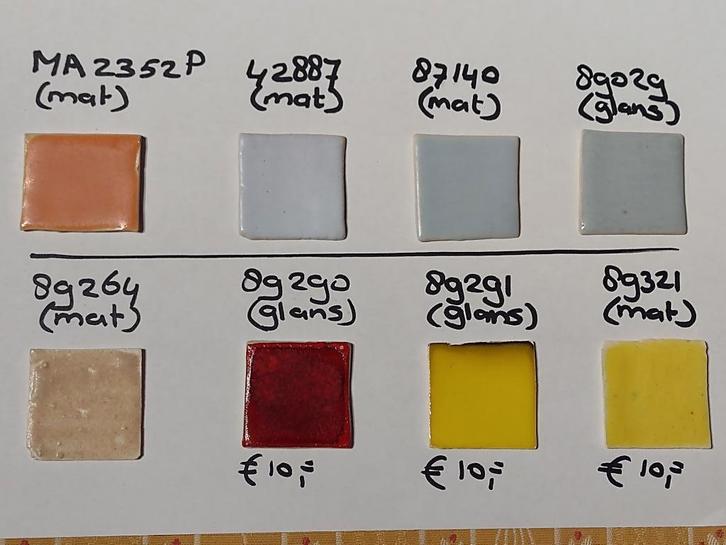 Mat en glans poeder glazuren div. kleuren < 1060 C glazuur, Hobby en Vrije tijd, Pottenbakken, Nieuw, Ophalen