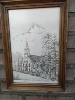 pentekening Ned. Herv. Kerk Hollandscheveld, Antiek en Kunst, Ophalen