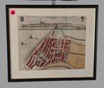 Ingelijste, handgekleurde historische kaart van Hindeloopen, Ophalen