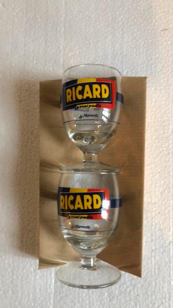 2 Ricard glazen in originele aktie doos vintage 1958 beschikbaar voor biedingen