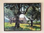 Schilderij.Boltana Spaanse Pyreneeën.Gesigneerd.AH 2010., Ophalen of Verzenden