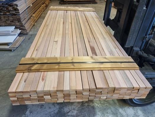 154 Hardhouten latten - geschaafd 1.9x4.5 cm - nr: HP200, Tuin en Terras, Palen, Balken en Planken, Ophalen, Overige typen, Nieuw