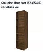 Saniselect Hoge Kast 45,5x35x169 cm Cabana Oak, (Half)hoge kast, 25 tot 50 cm, 150 tot 200 cm, Zo goed als nieuw