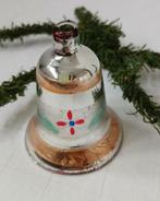 Oude antieke Ajeko kerstbal klokje middel met gouden frost, Verzenden, Gebruikt