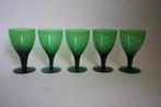 antiek glas 5x orrefors spiral groen wijnglas witte wijn., Antiek en Kunst, Antiek | Glas en Kristal, Ophalen of Verzenden