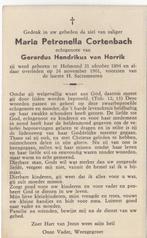 Maria P. Cortenbach 1894 Helmond + 1961 Helmond, 67 jaar, Verzamelen, Bidprentjes en Rouwkaarten, Verzenden, Bidprentje