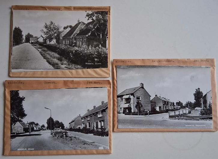 Middelie, 5 x glasplaat JosPe, Verzamelen, Ansichtkaarten | Nederland, Ongelopen, Zuid-Holland, 1960 tot 1980, Ophalen of Verzenden