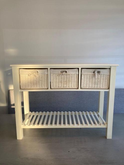 Bijzettafel OURE incl. 3 weefmanden, Huis en Inrichting, Tafels | Bijzettafels, Gebruikt, Rechthoekig, 60 cm of meer, 75 cm of meer