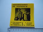 sticker oud Orkest PIETONA'S pietonas Dommelen Bergeijk retr, Verzamelen, Verzenden, Zo goed als nieuw, Bedrijf of Vereniging