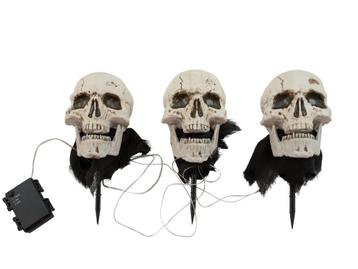 EUROPALMS Halloween Skeleton Head with Stake Set of 3 - 29cm beschikbaar voor biedingen