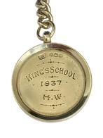 Antieke Engels zilveren horlogeketting King’s school 1937, Sieraden, Tassen en Uiterlijk, Antieke sieraden, Verzenden, Zilver