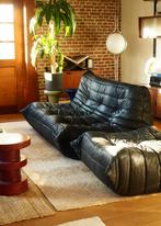 Originele 3-zits ligne roset togo met hocker (leer look), Huis en Inrichting, Ophalen, Gebruikt, Driepersoons, Leer