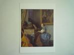 Kunstkaart Jan Vermeer vrouw achter virginaal klavecimbel, Verzenden, 1980 tot heden, Overige thema's