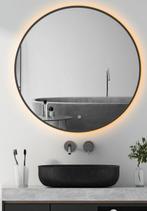 100cm badkamer spiegel met verlichting en zwart stalen rand, Huis en Inrichting, Woonaccessoires | Spiegels, Ophalen, Zo goed als nieuw
