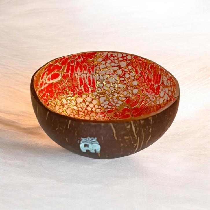 Decoratieve Kokosnoot, Huis en Inrichting, Woonaccessoires | Schalen en Manden, Zo goed als nieuw, Rond, Overige materialen, Ophalen of Verzenden