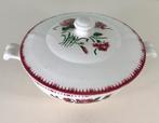 Digoin Sarreguemines Yvette soupière met roze / rode bloemen, Antiek en Kunst, Antiek | Servies los, Ophalen of Verzenden