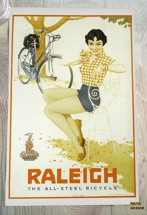 RALEIGH Cycles | Vintage Fiets Poster Reclame Affiche ., Verzamelen, Posters, Nieuw, Rechthoekig Staand, Verzenden