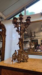 Grote antieke bronzen putty kandelaren 73 cm, Antiek en Kunst, Ophalen